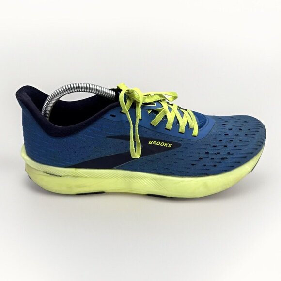 Brooks Mens 9.5 US / Women's 11 Hyperion Tempo Blue Nightlife Yellow 1103391D491 - Picture 2 of 9